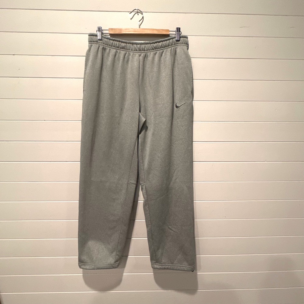 Nike Therma-FIT Mens Training Pants Large Gray Fleece Athletic Sweatpants 1910